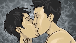 Gay Cartoon – Boys First Kiss Video