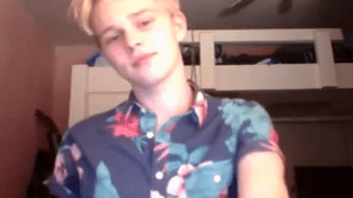 Cute blonde twink Omegle boy wanker